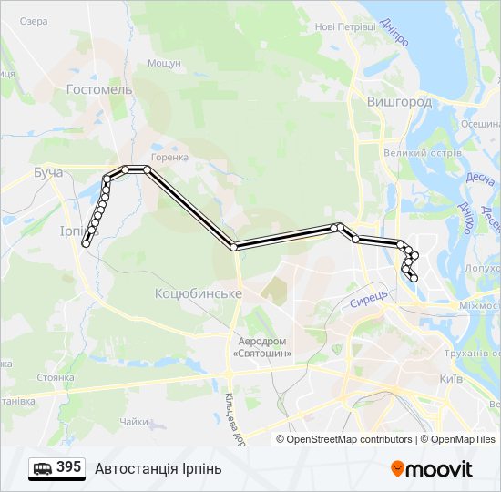 395 shuttle Line Map