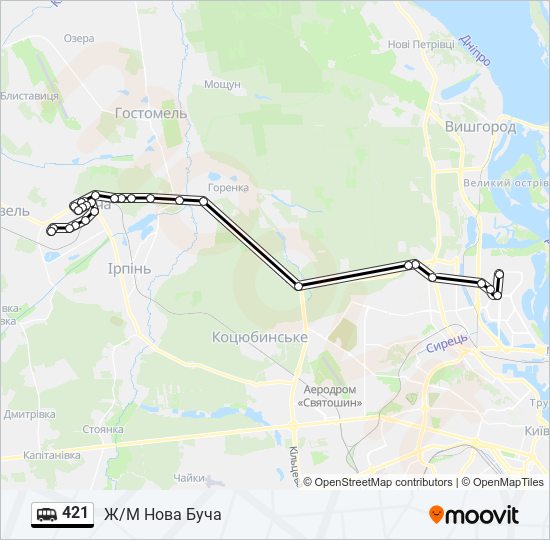 421 shuttle Line Map