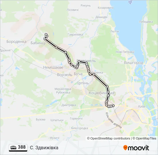 388 Shuttle Line Map