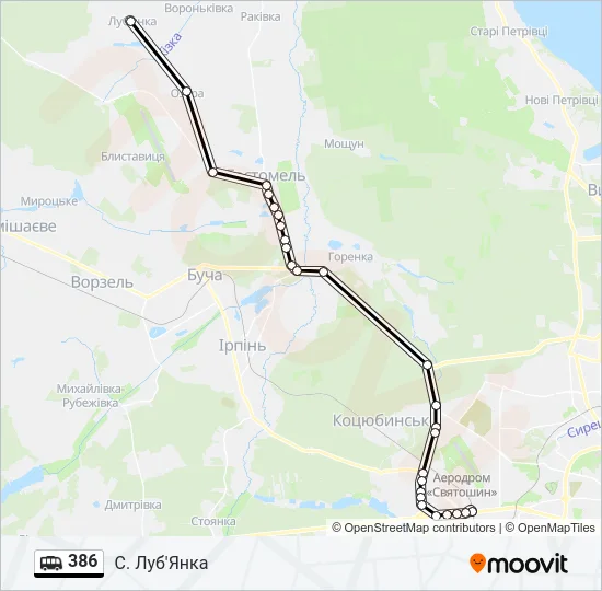 386 Shuttle Line Map