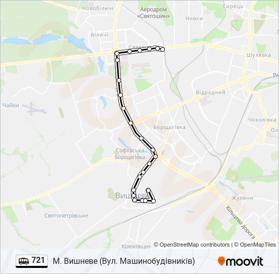 721 shuttle Line Map