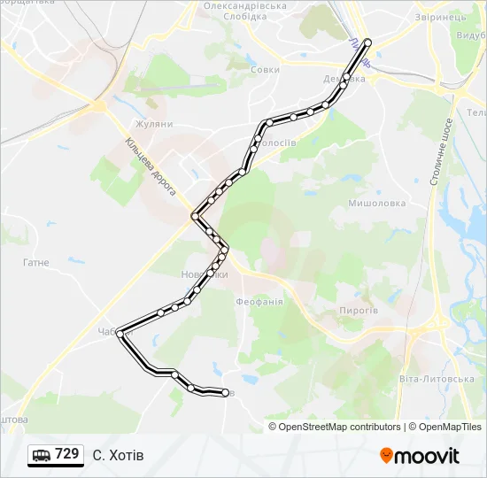 729 Shuttle Line Map