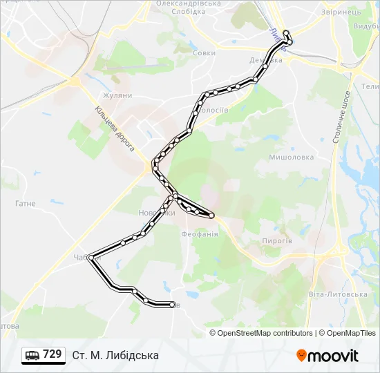 729 Shuttle Line Map