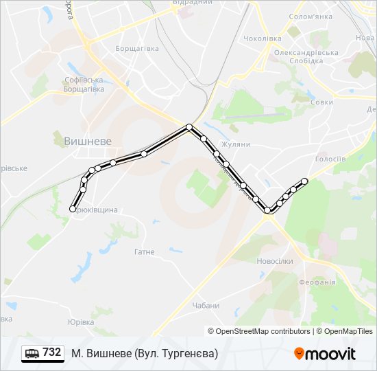 732 shuttle Line Map