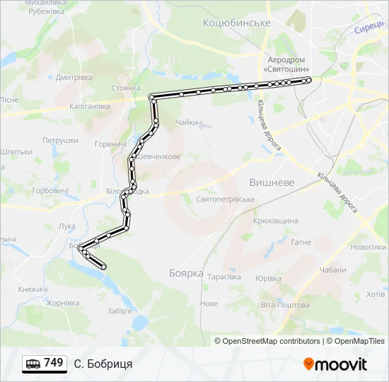 749 Shuttle Line Map