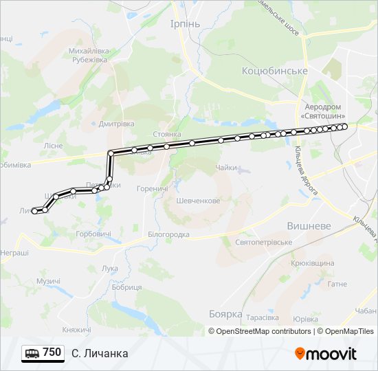 750 shuttle Line Map