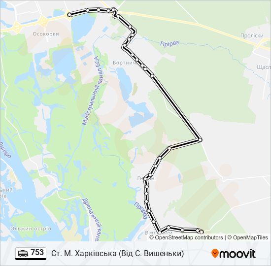 753 shuttle Line Map