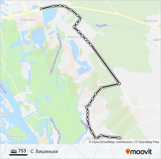 753 shuttle Line Map