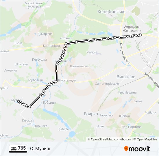 765 shuttle Line Map