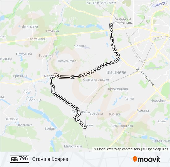 Маршрутка 796: карта маршрута
