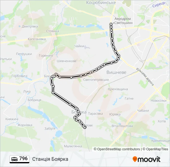 796 shuttle Карта лінії