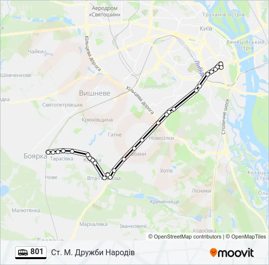 801 Shuttle Line Map