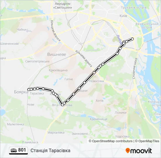 801 Shuttle Line Map