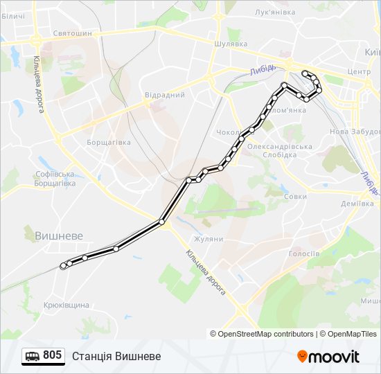 805 shuttle Line Map