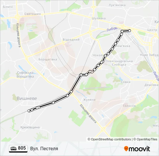 805 Shuttle Line Map