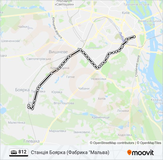 812 shuttle Карта лінії