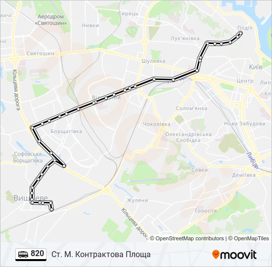 820 shuttle Line Map