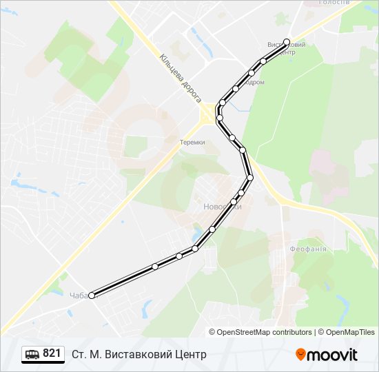 821 shuttle Line Map