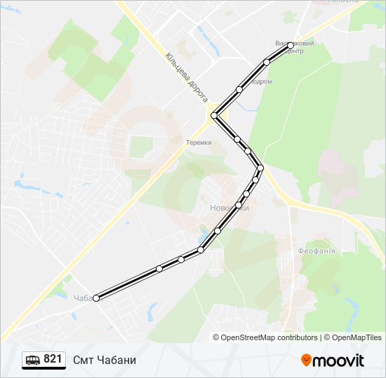 821 shuttle Line Map