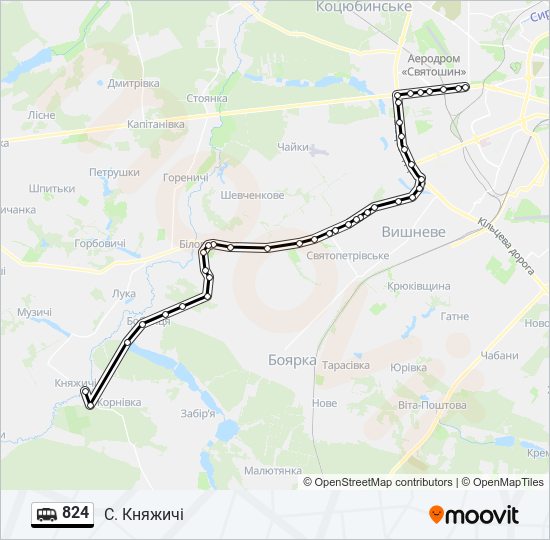 824 shuttle Line Map