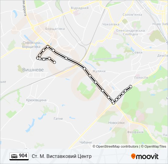 904 shuttle Line Map