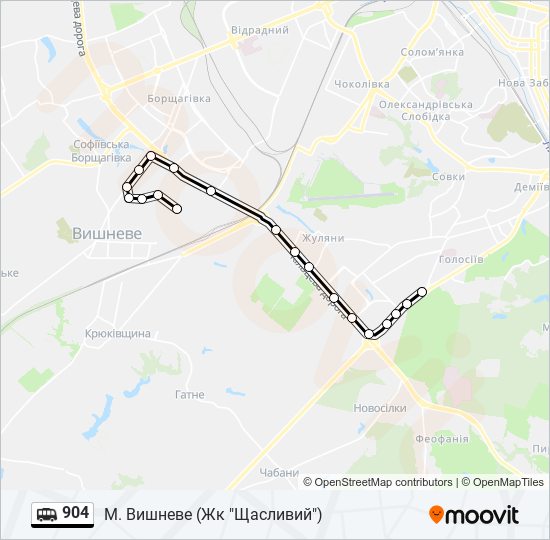 904 shuttle Line Map