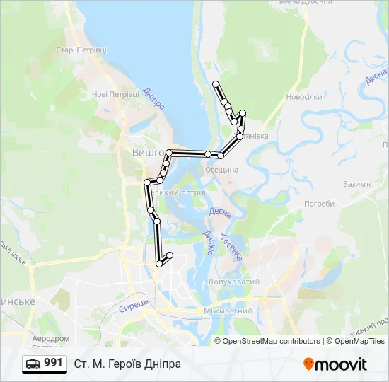 991 Shuttle Line Map