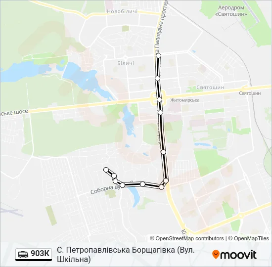 Маршрутка 903К: карта маршрута