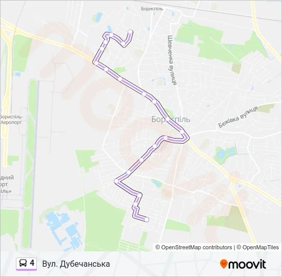 Автобус 4: карта маршрута