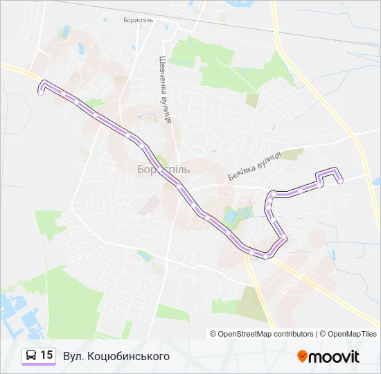 Автобус 15: карта маршрута