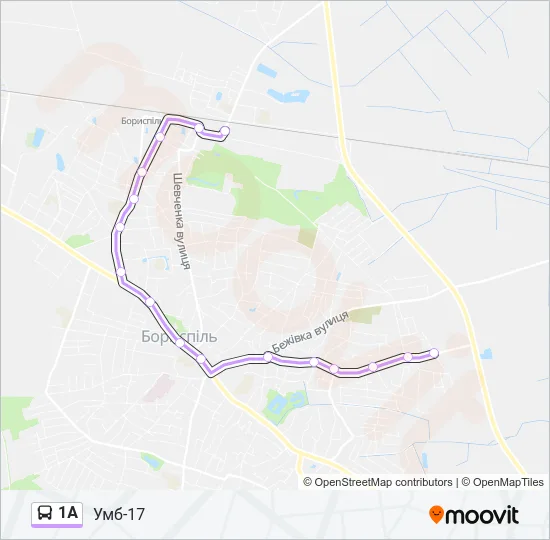 1А Bus Line Map