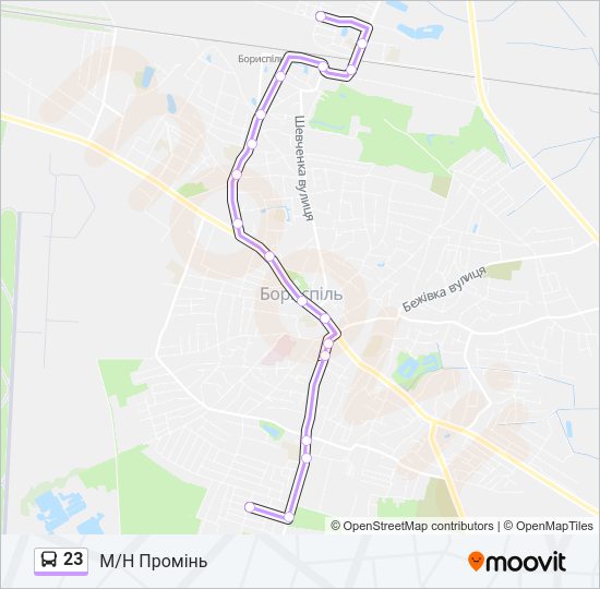 23 автобус Карта лінії