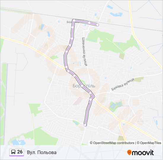 26 bus Line Map