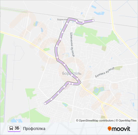 3Б bus Line Map