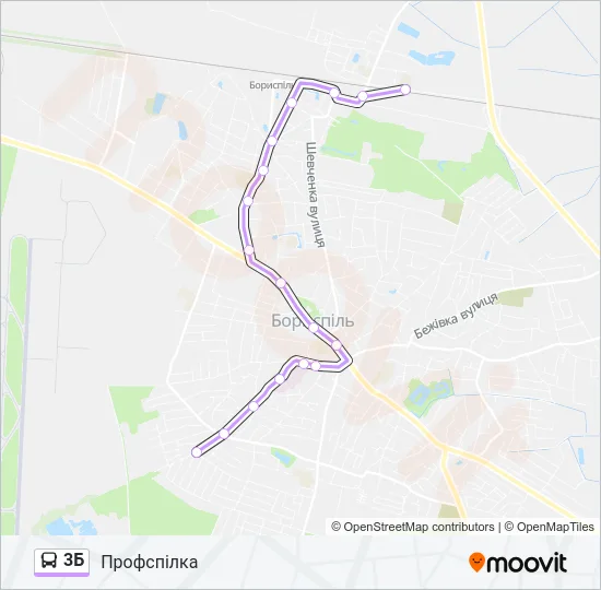 3Б Bus Line Map