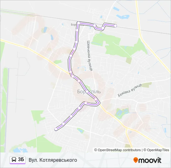 3Б Bus Line Map