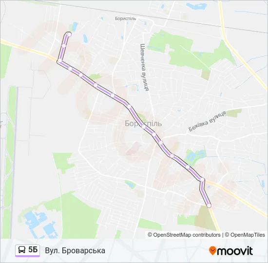 5Б автобус Карта лінії