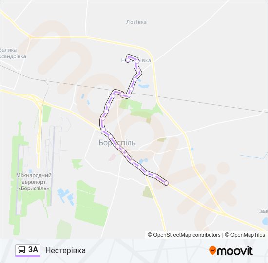Автобус 3А: карта маршрута