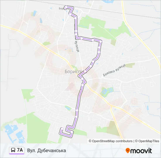 Автобус 7А: карта маршрута