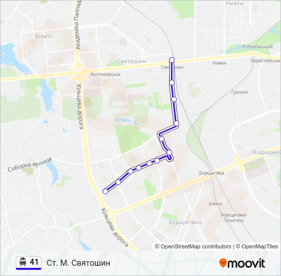 41 Trolleybus Line Map