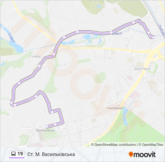 19 Bus Line Map