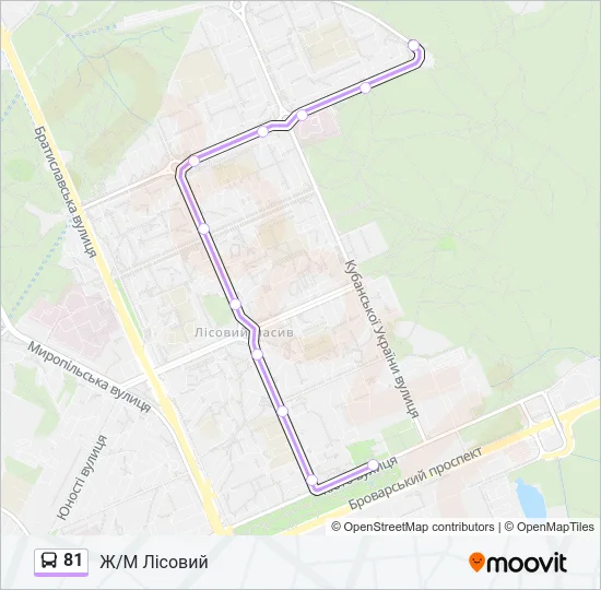 Автобус 81: карта маршрута