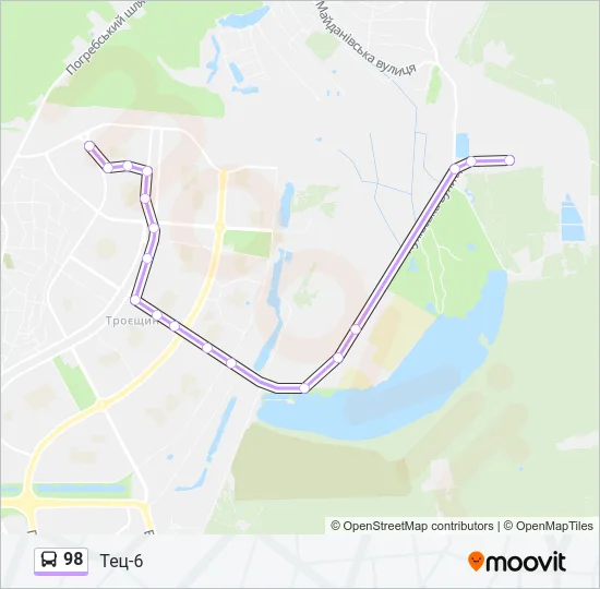 98 Bus Line Map