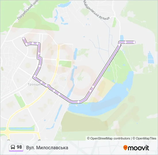98 Bus Line Map