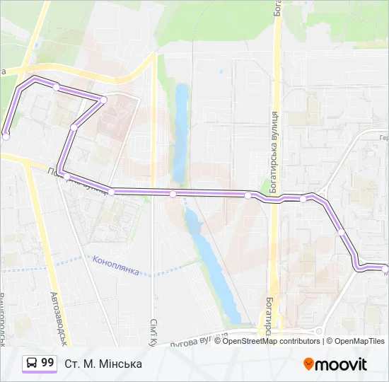 99 Bus Line Map