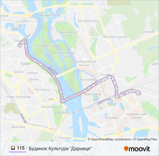 115 bus Line Map