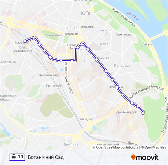 Троллейбус 14: карта маршрута