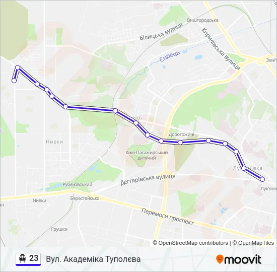 23 Trolleybus Line Map