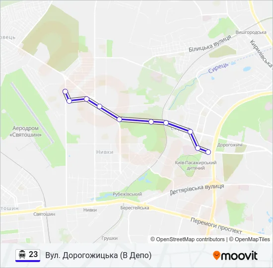 23 Trolleybus Line Map