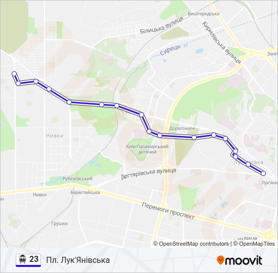 Троллейбус 23: карта маршрута